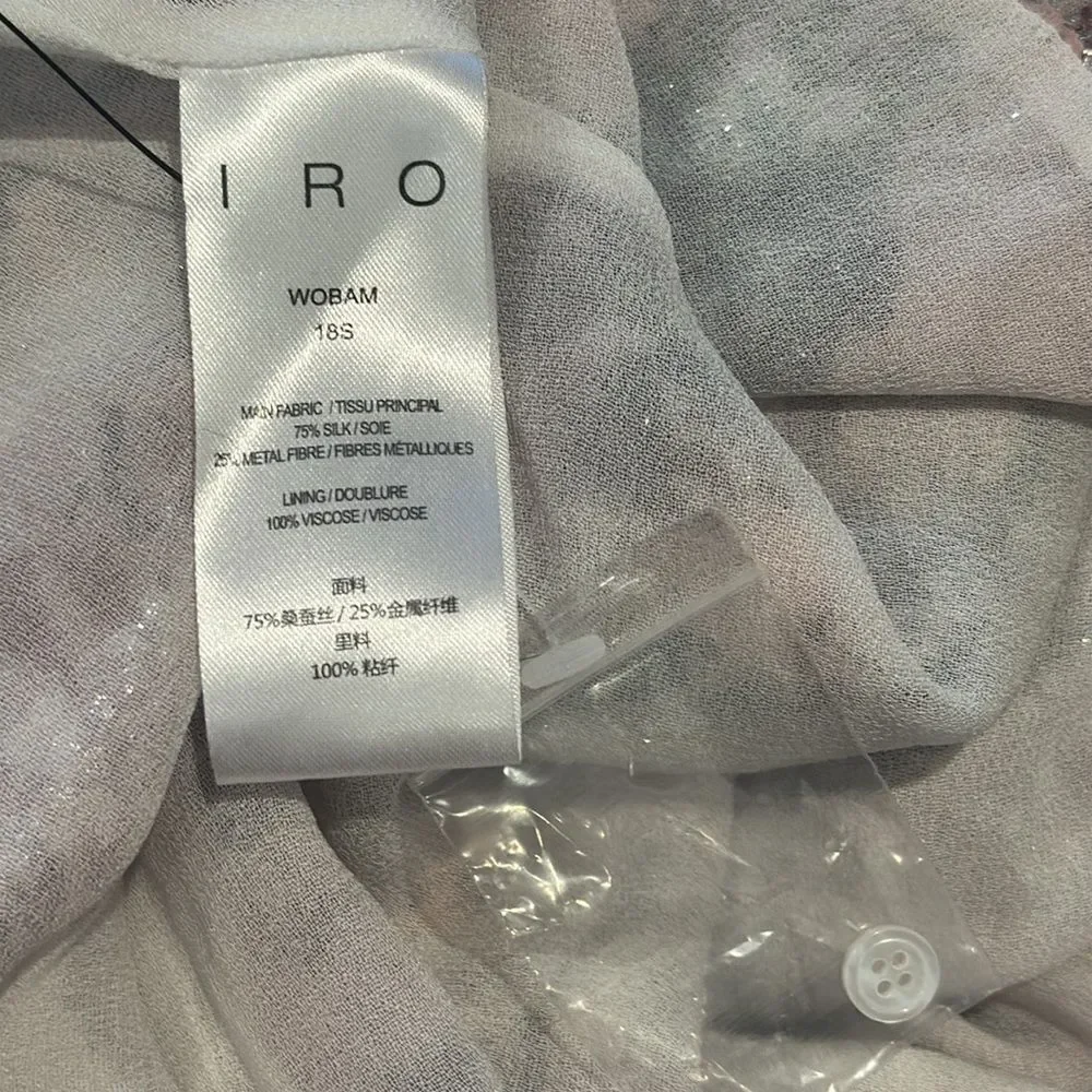 NWT IRO Wobam Printed Metallic Fil Coupé Silk Mini Dress Pink FR 34/ XS Revolve - Picture 13 of 16